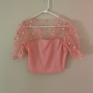 tube top w sheer sleeves